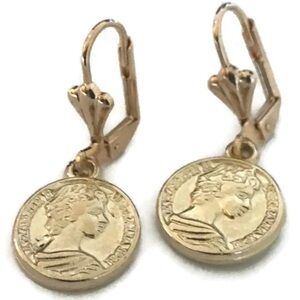 Coin Dangle Earrings 18kts of Goldplated